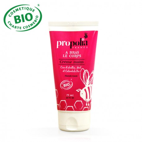 Crème pour les Mains • Tube de de 75 ml • Miel, Cire d'abeilles, Calendula BIO • Crème hydratante, réparatrice.