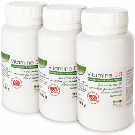 3 Vitamine D3 - 25 µg (Cholécalciférol d'origine naturelle)